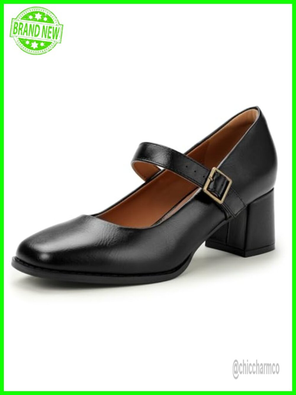 Mary Jane Block Heel Pumps Square Toe Chunky Heel Pumps Women's Shoes